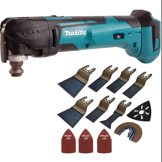 Makita DTM51Z 18V Li-ion Oscillating Multitool Cutter with 39 Piece Accessories Set