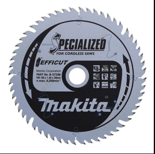 Makita 165mm 56T Plunge Saw Blade Efficut B-57336